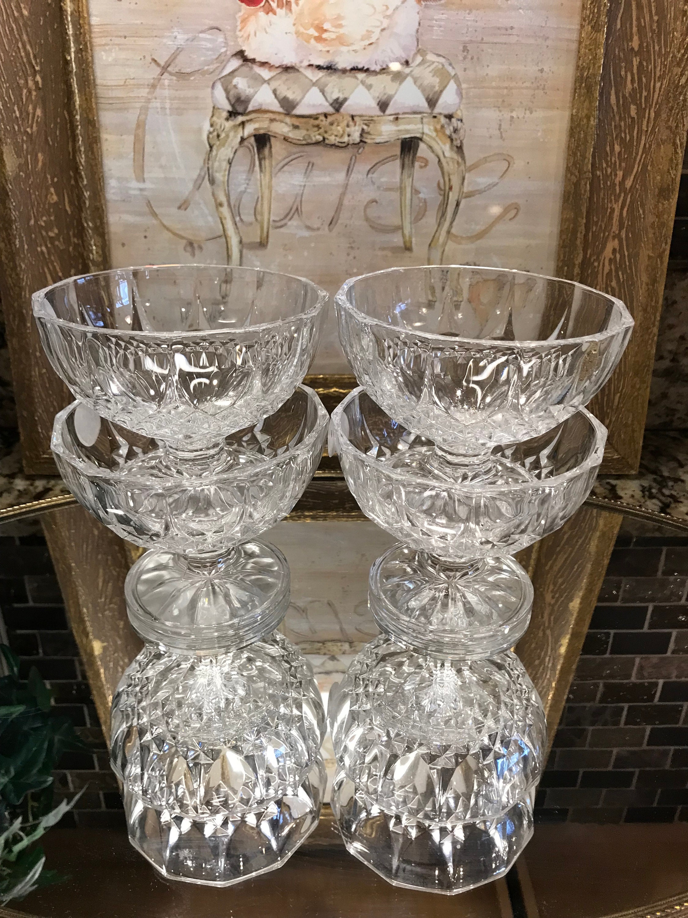 French Cristal D'arques Champagne Glasses Set of 4 Etsy