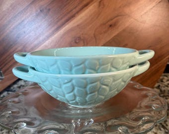 Temptations Green Willow Serving Bowls w/handles ~ Rice Bowls ~ Wok Bowl ~ Set of 4