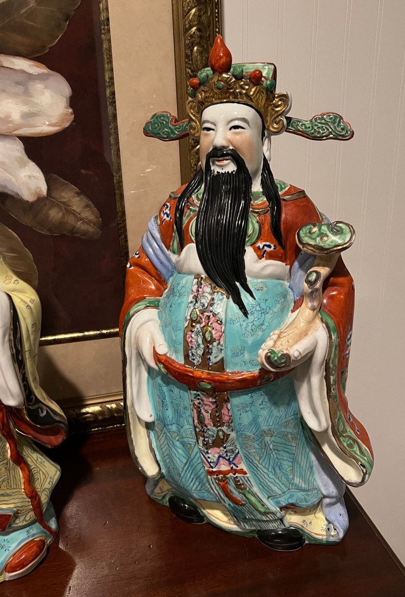 Large Vintage Chinese God Statue mid Century Statues Etsy