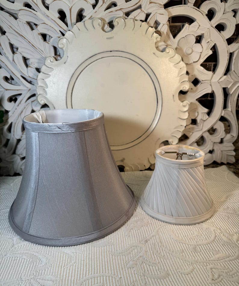 Urban Outfitters Light Gray Satin Lamp Shade ~ Lamp Shade for Table Lamp bild 8