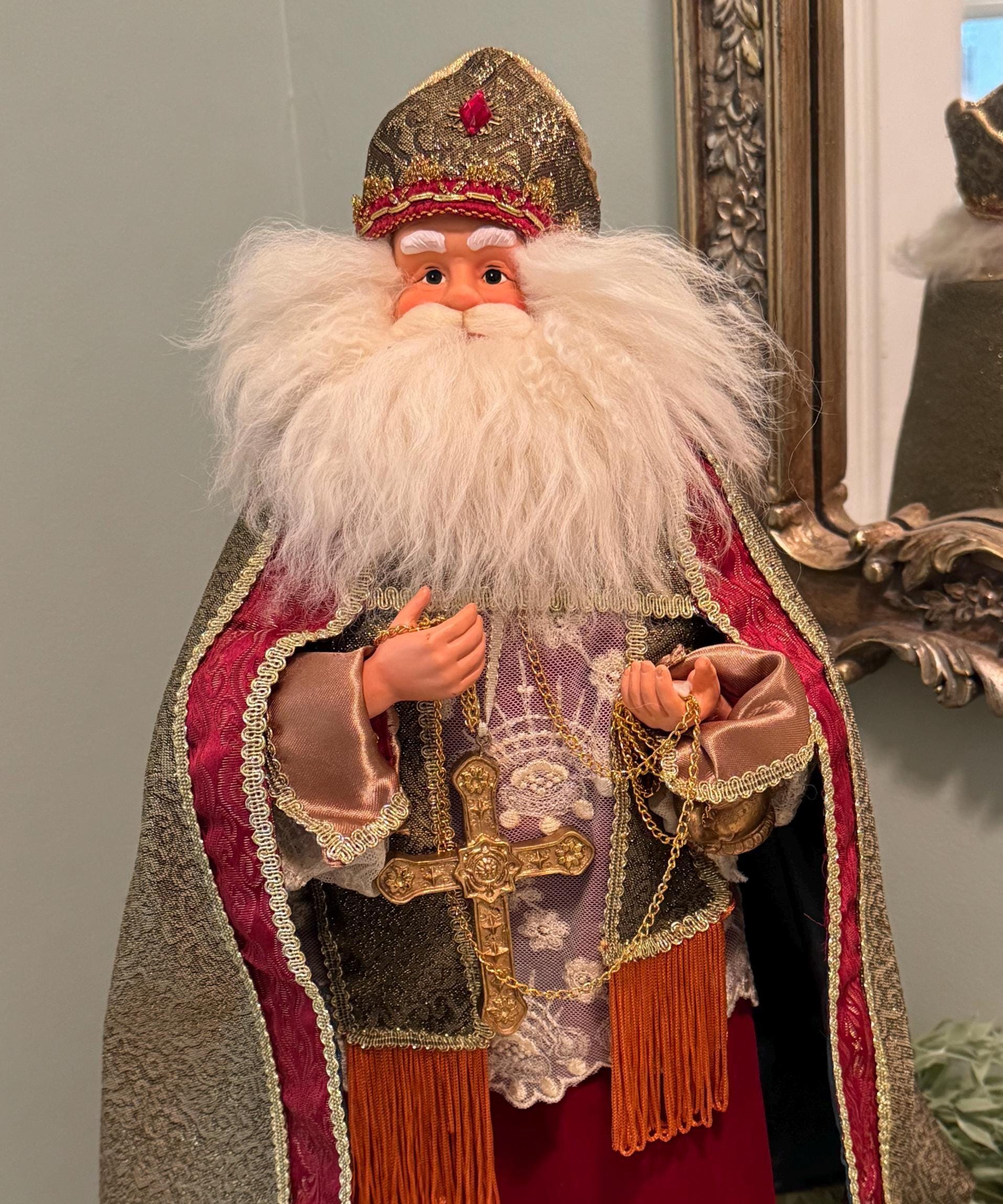 Cardinal Santa Claus Figure ~ Catholic Santa Figurine Statue ...