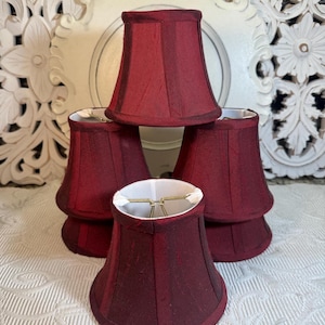 Wine Red Clip-On Lamp Shade: Bell Shape Chandelier Shade