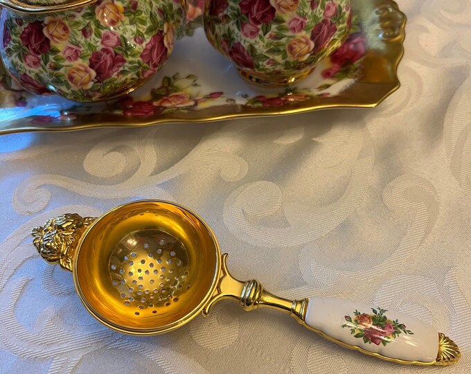 Old Country Roses Tea Strainer Royal Doulton Old Country Roses Etsy