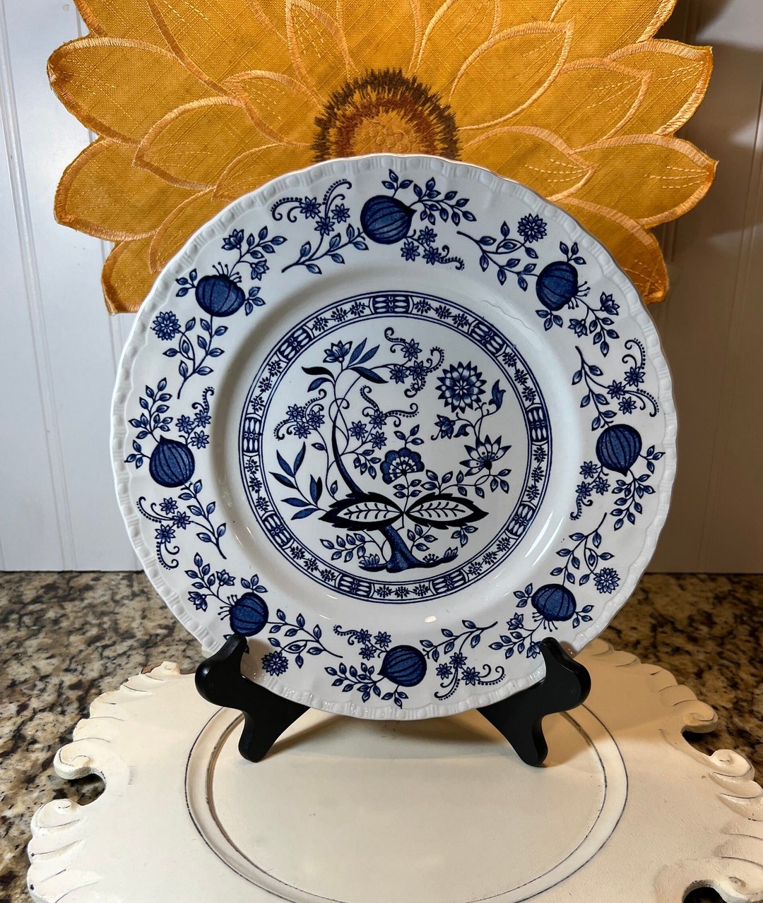Wedgwood Blue Heritage Blue Onion Dinner Plates Blue Heritage