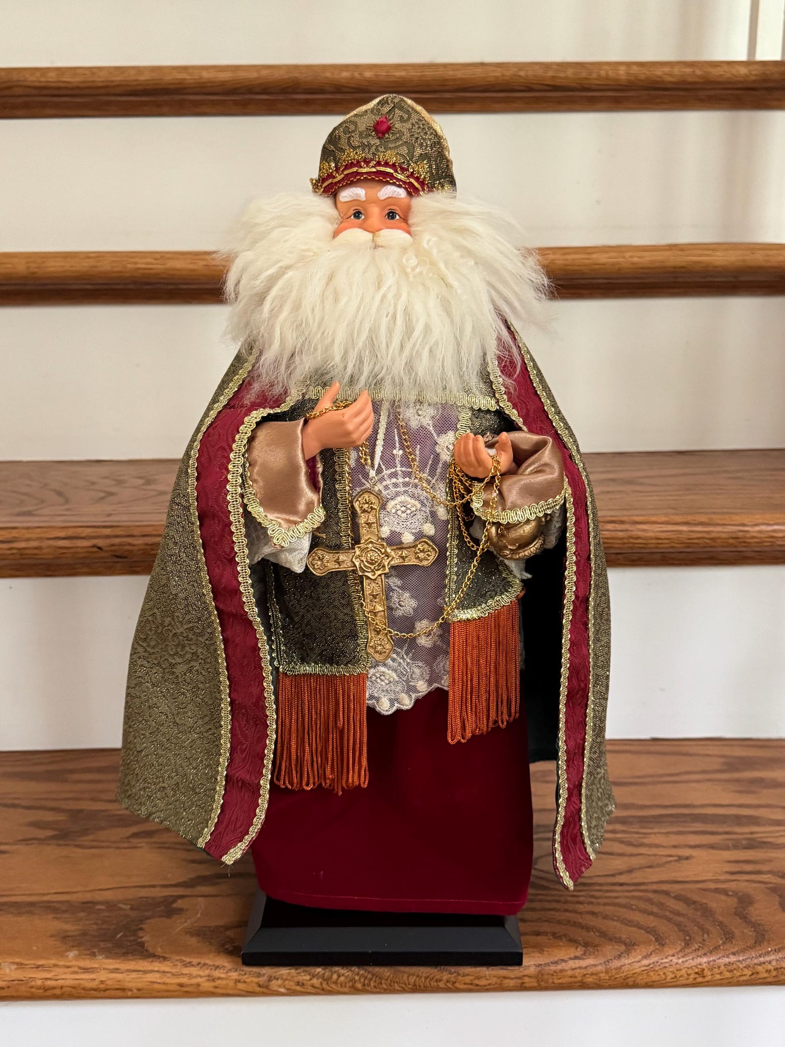 Cardinal Santa Claus Figure ~ Catholic Santa Figurine Statue ...