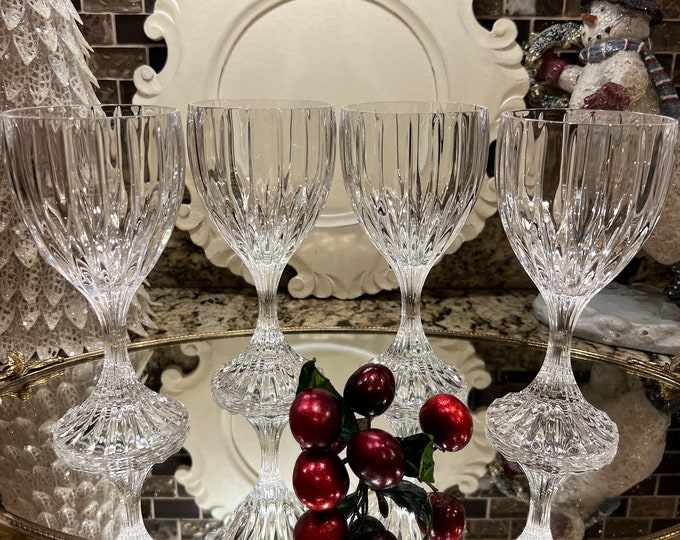 Mikasa Park Lane Crystal Wine Glasses Set of 4 German Crystal Goblets Etsy
