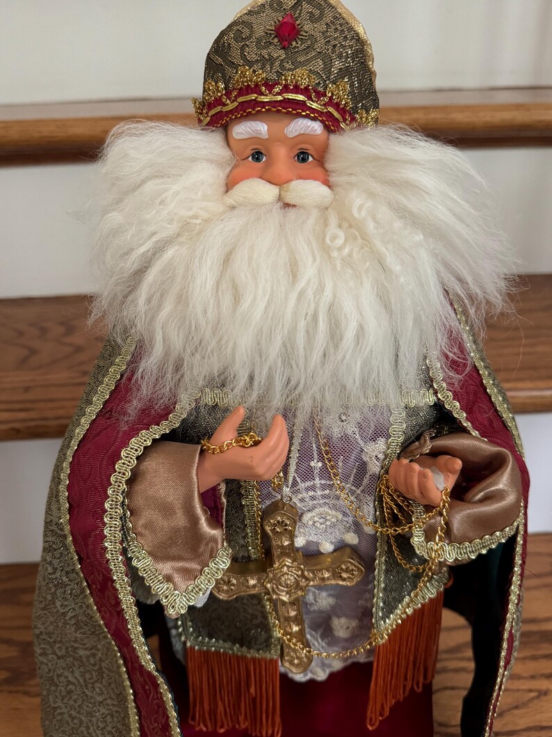 Cardinal Santa Claus Figure ~ Catholic Santa Figurine Statue ...