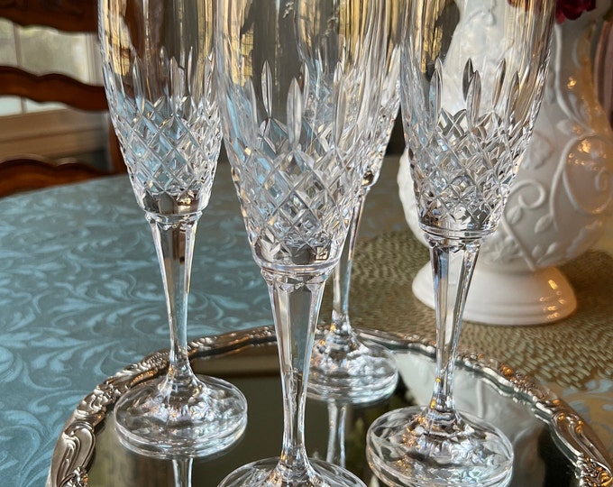 Mikasa Coventry Crystal Champagne Toasting Flutes Set of 4 Etsy