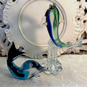 Murano Glass Dolphin Figurine - Etsy