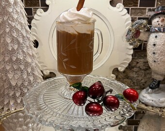 Princess House Mugs ~ Heritage Irish Coffee Mugs ~ Set of 4 ~ Crystal Etched Iced Coffee Mugs