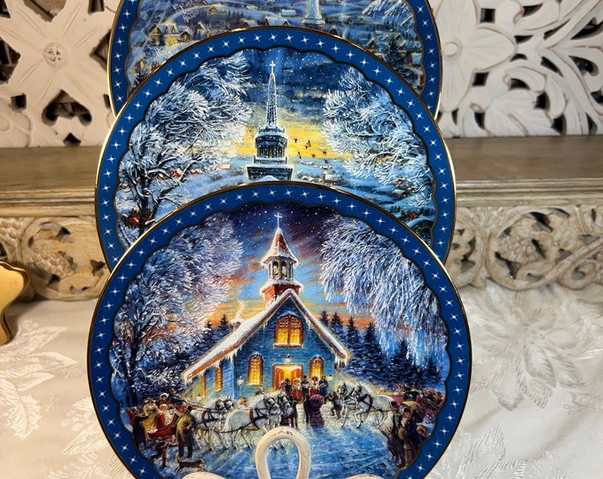 Stewart Sherwood Christmas Collector Plates Set of 3 Plates Christmas Plates Etsy