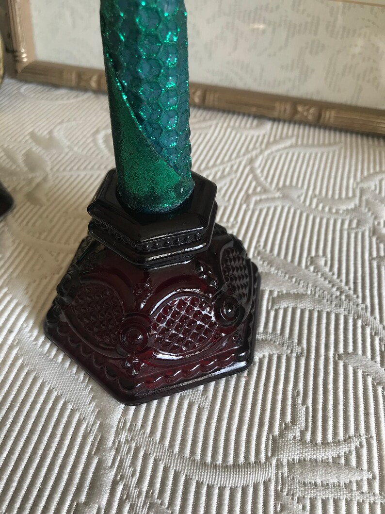 Vintage Avon Cape Cod Ruby Candle Holders Etsy