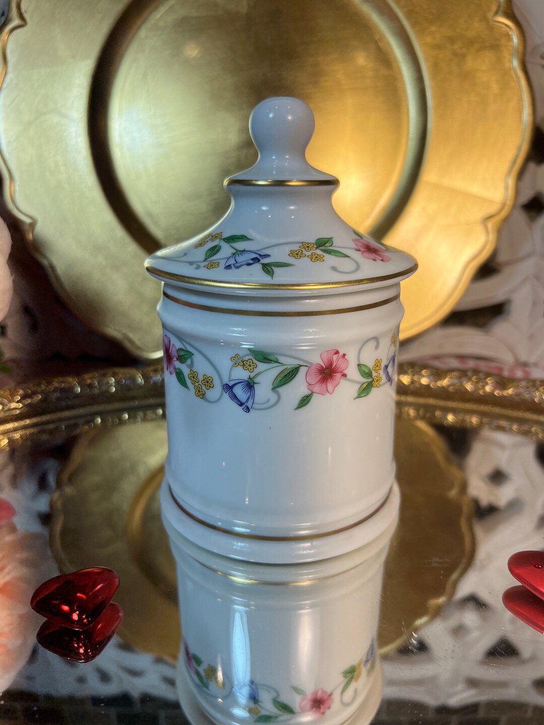 Vintage Limoges Biscuit Jar Canister Vintage Limoges Apothecary Jar