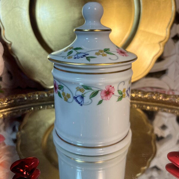 Vintage Limoges Biscuit Jar Canister ~ Vintage Limoges Apothecary Jar Floral Designs ~ French Canister Jar by Limoges