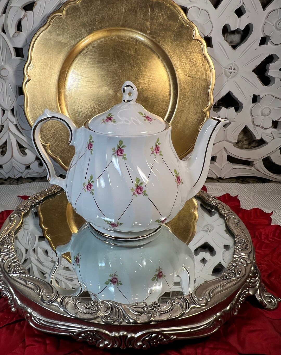 Sadler Teapot English Pink Rosebud Teapot Sadler English Etsy