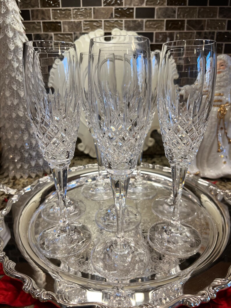 Mikasa Coventry Crystal Champagne Toasting Flutes Set of 4 Etsy