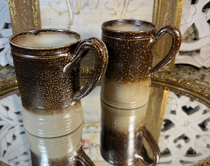 Set of 2 Retired Pottery Coffee Mugs by Williamsburg Restoration Salt