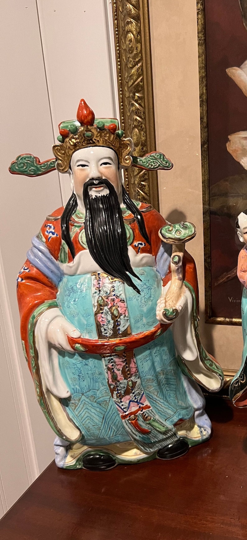 Large Vintage Chinese God Statue mid Century Statues Etsy