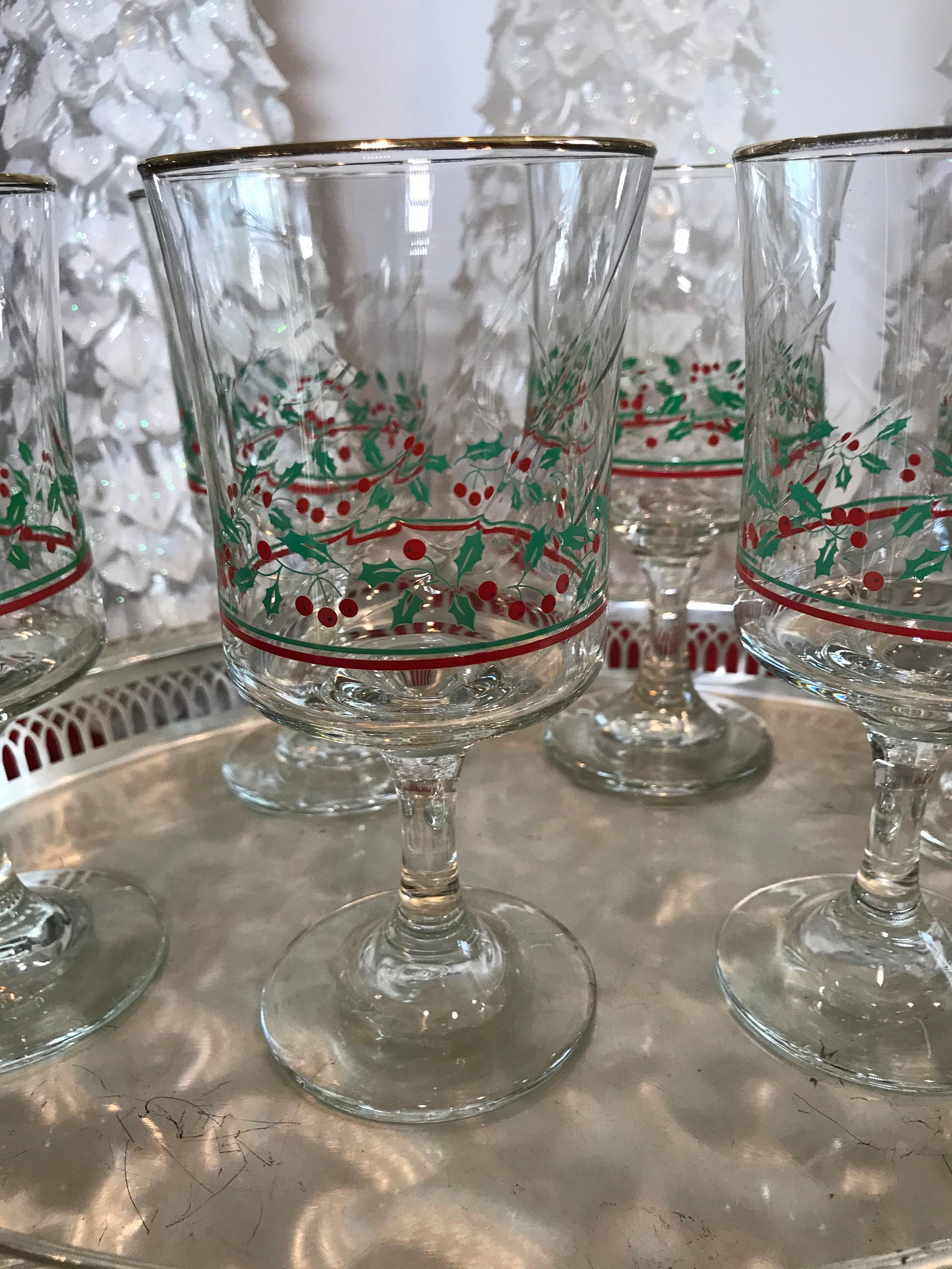 libbey wine glasses vintage