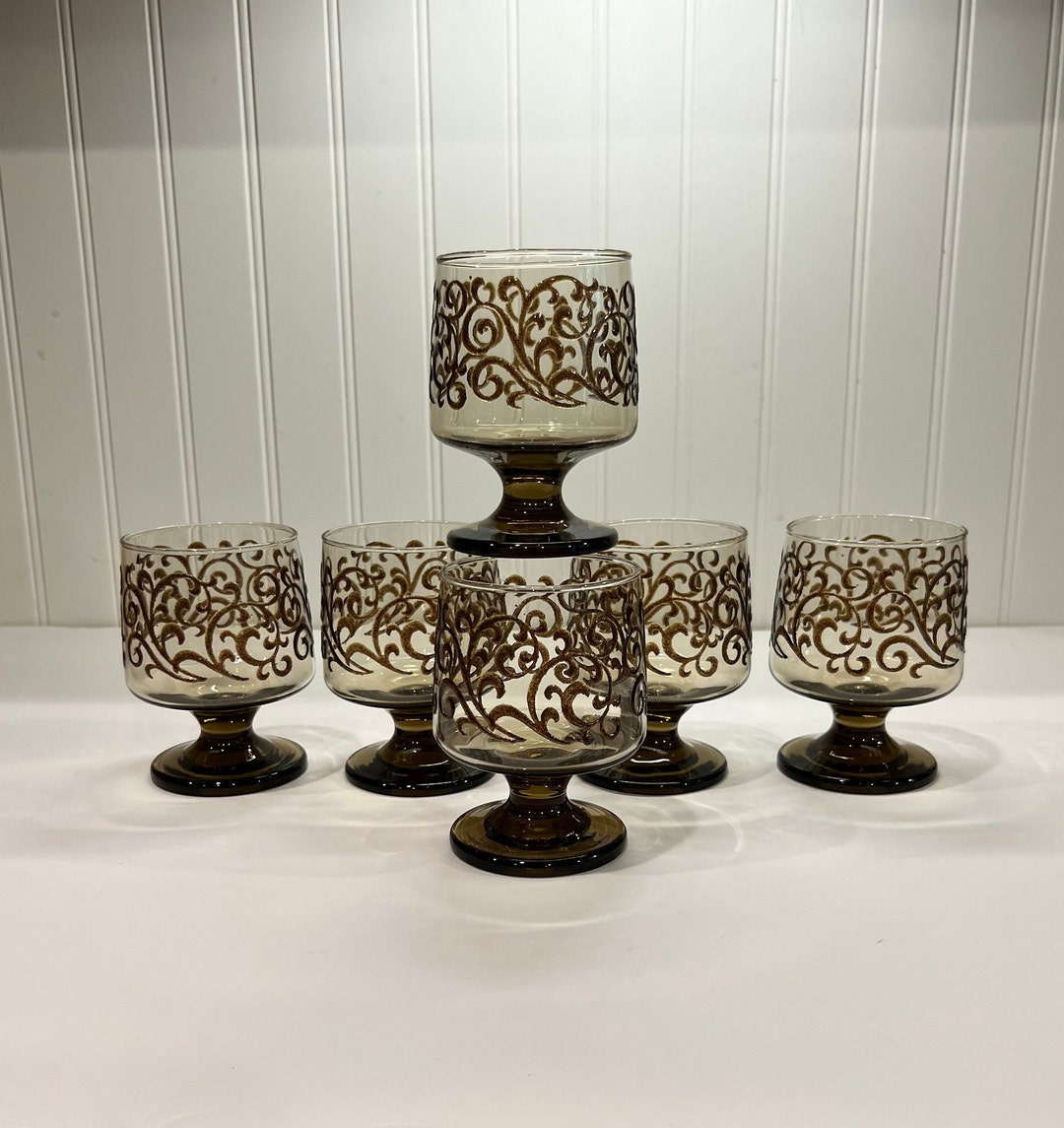 Retro Vintage Libbey Prado Rocks Glasses Vintage MCM Barware Set of 4