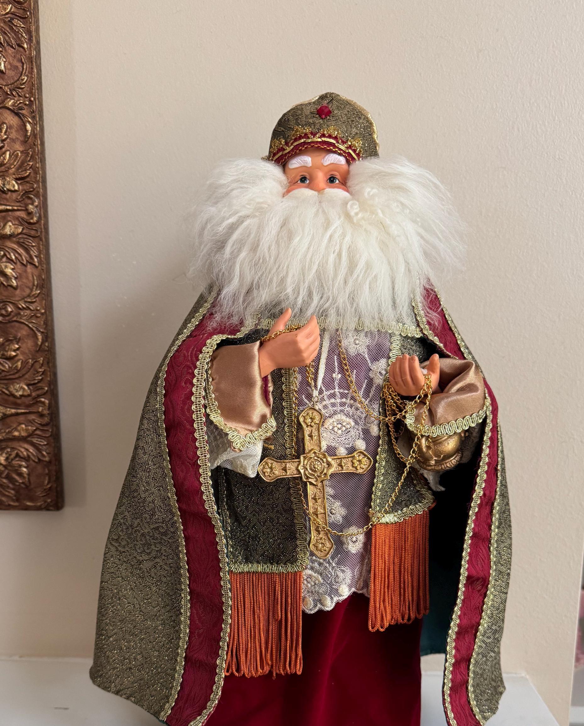 Cardinal Santa Claus Figure ~ Catholic Santa Figurine Statue ...