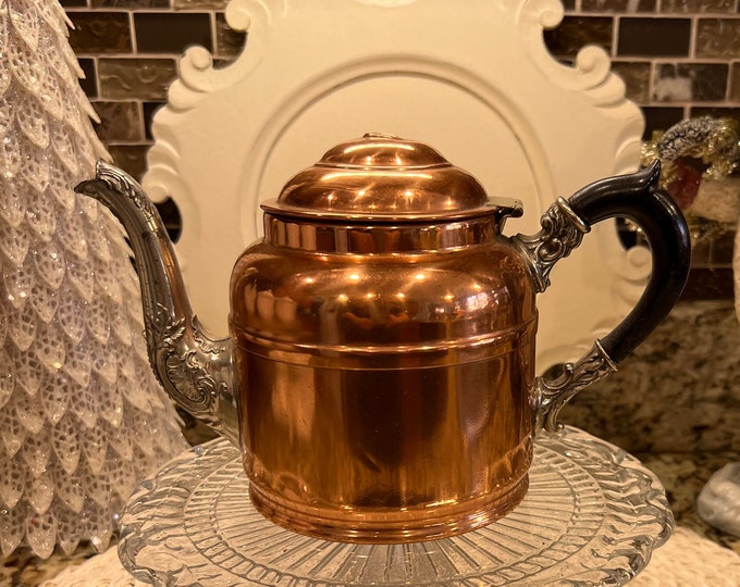 Vintage Rochester Copper Tea Kettle Coffee Pot Etsy