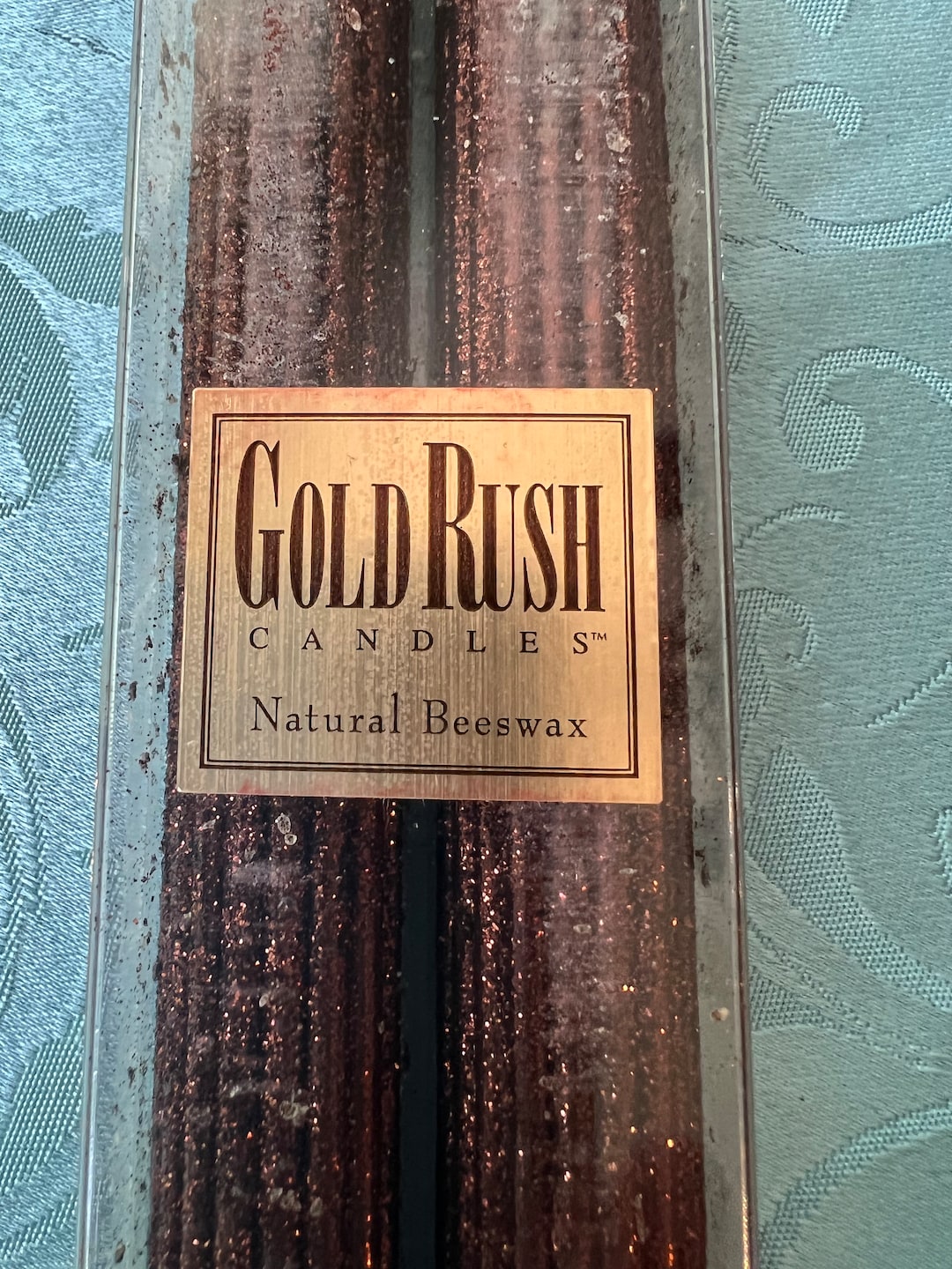 Natural Beeswax Glitter Candles by Gold Rush Dark Brown Glitter Candles