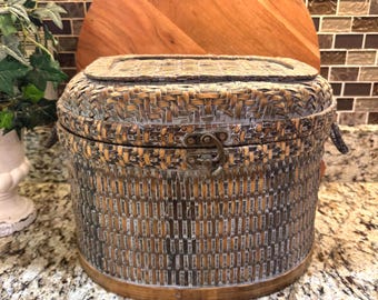 Decorative Rattan Looking Wicker Basket ~ Vintage Basket from Bombay Co ~