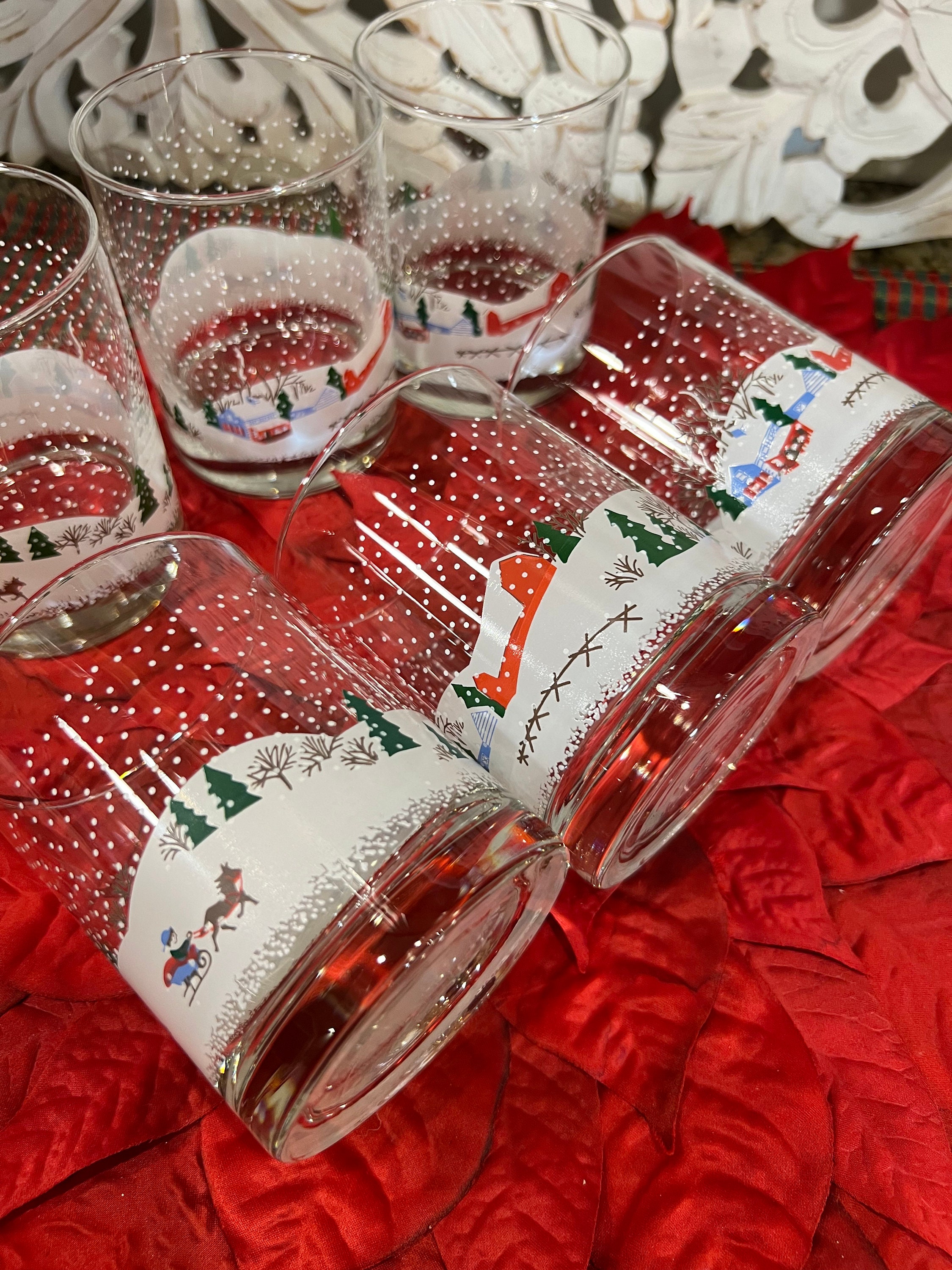 LENOX WINTER CHRISTMAS HOLIDAY STEMLESS WINE GLASSES SET OF 4