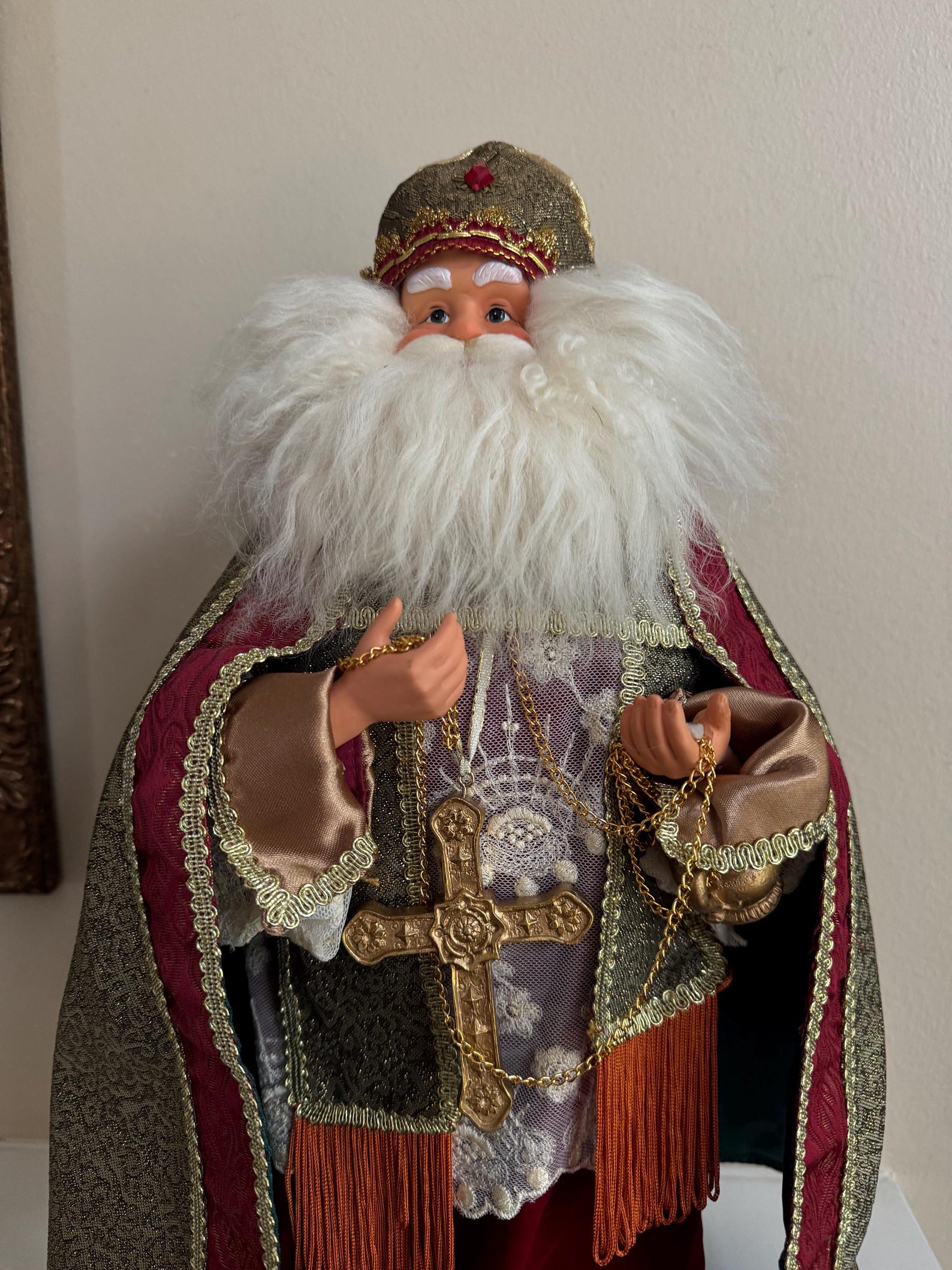Cardinal Santa Claus Figure ~ Catholic Santa Figurine Statue ...