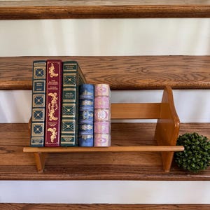 Wood Tabletop Book Trough: Cottagecore Bookshelf Organizer
