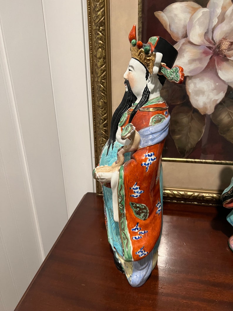 Large Vintage Chinese God Statue mid Century Statues Etsy