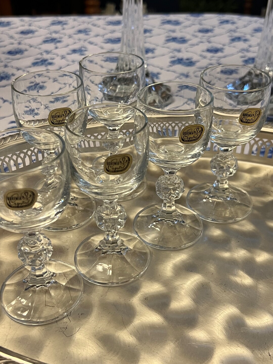Bohemia Crystal Set of 6 Cordial Wine Glasses Cordials Glases Etsy