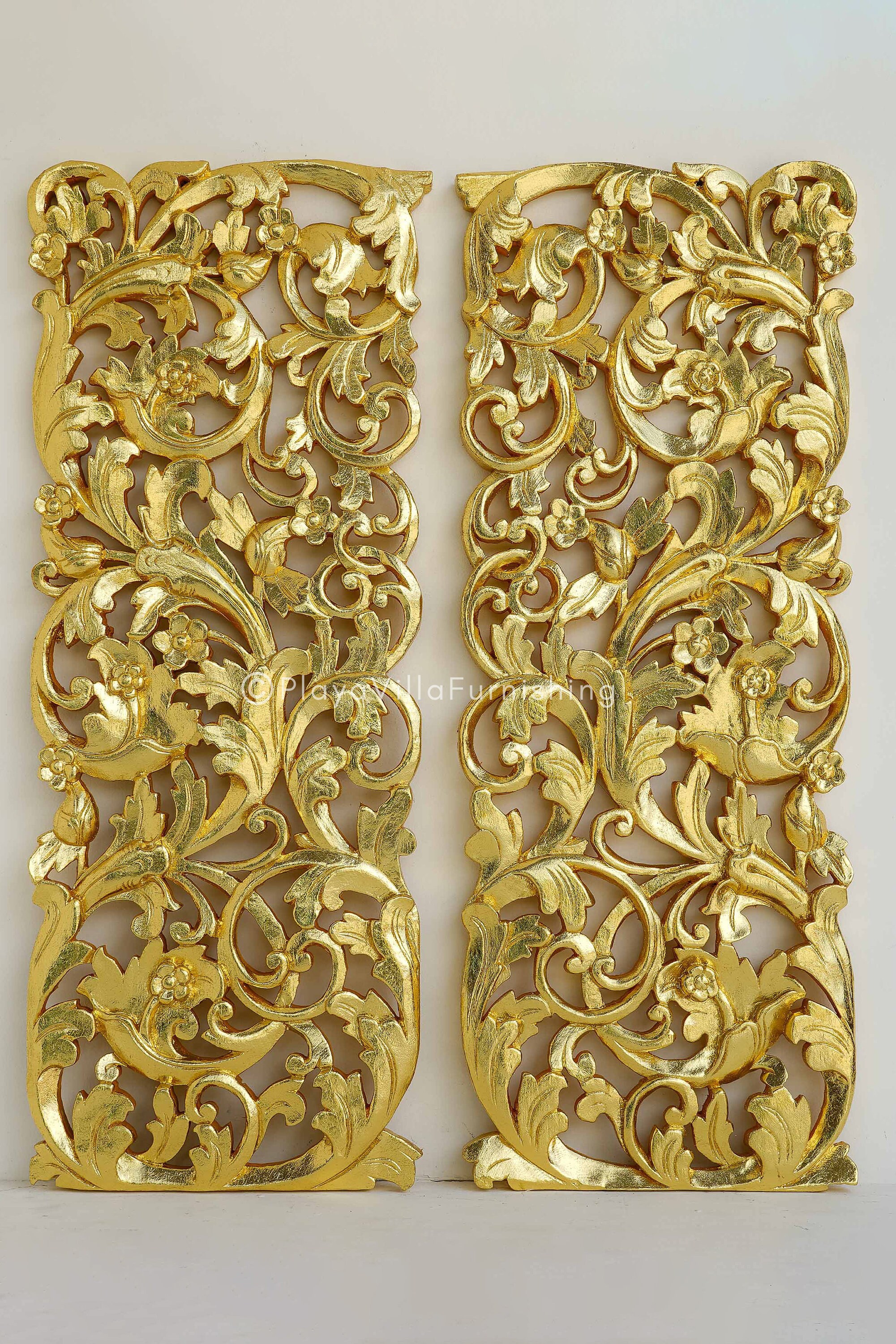Gold Gilded Victorian Wall Art Hanging in Pair Wall Mounted Etsy