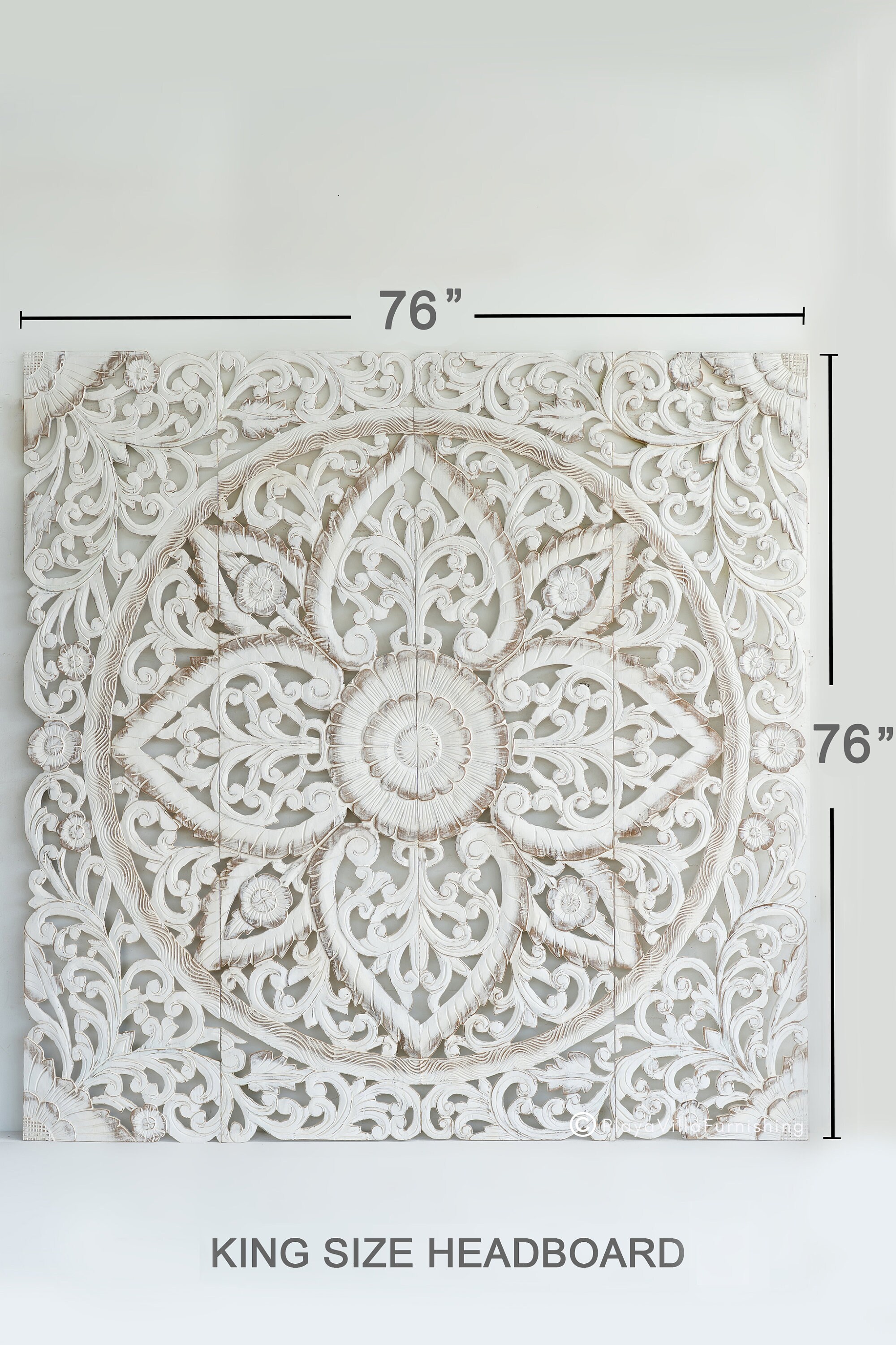 King Size Bed Headboard Bohemian Wall Mounted Bedroom Etsy