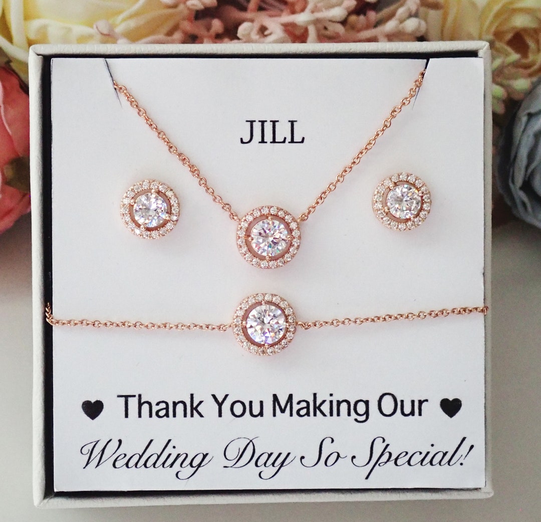 Rose Gold Bridesmaid Jewellery, Bridesmaid Jewellery Set, Bridesmaid
