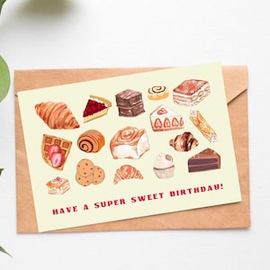 Druckbare Postkarte "have a super sweet birthday" | Geburtstagskarte | Postkarte | Geschenkkarte | Kunstdruck | digitaler Download