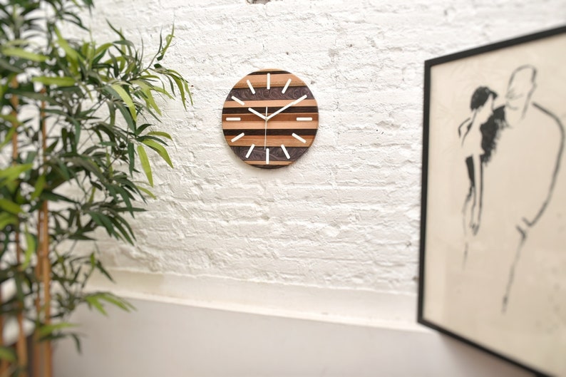 Epoxy resin wall clock, Wooden wall clock, Large wall clock, Unique wall clock, Housewarming gift, New apartment gift,Resin wall art image 5