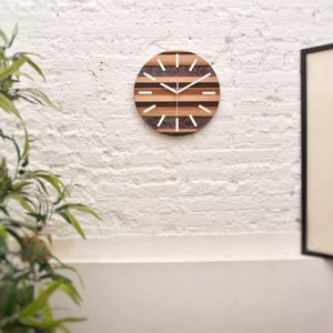Epoxy resin wall clock, Wooden wall clock, Large wall clock, Unique wall clock, Housewarming gift, New apartment gift,Resin wall art image 4