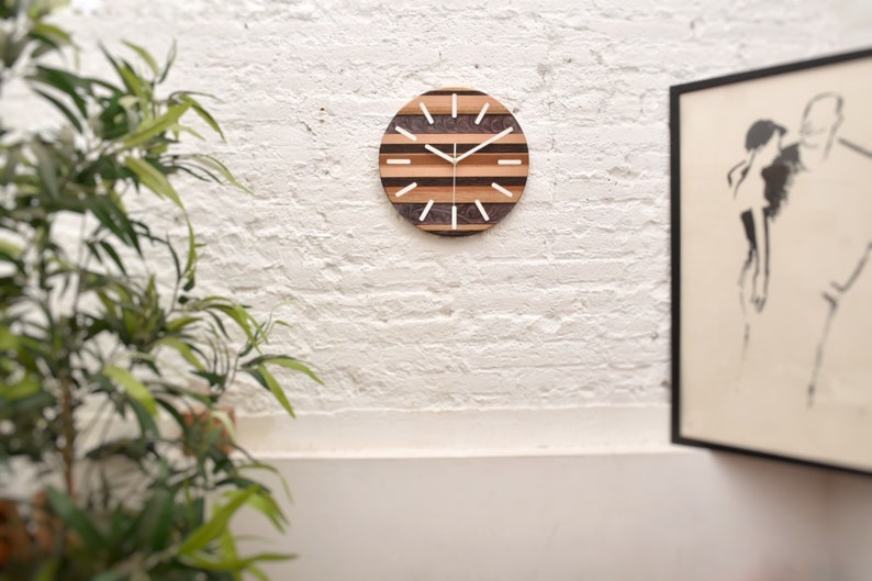 Epoxy resin wall clock, Wooden wall clock, Large wall clock, Unique wall clock, Housewarming gift, New apartment gift,Resin wall art image 4