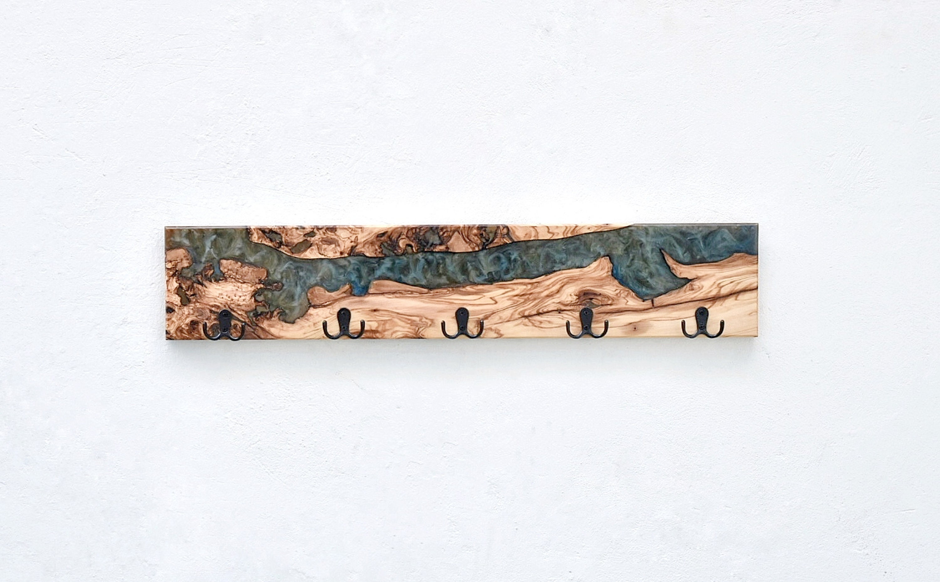 Unique Coat Hooks for Wall, Resin River Wood Coat Hooks Wall Mount ...