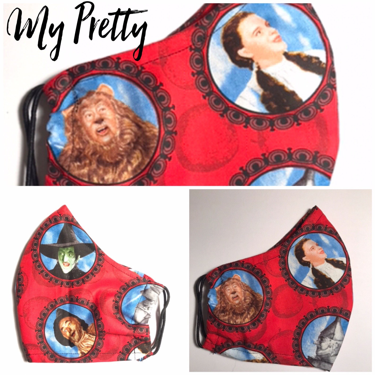 The Wizard of Oz Face masks with filter pocket ruby | Etsy