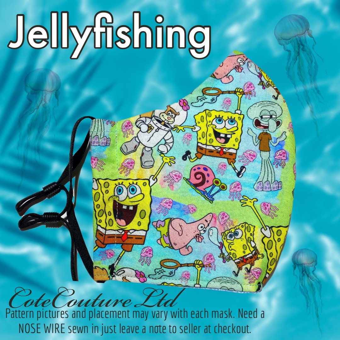 Free: Spongebob, Garry Spongebob Chasing Jellyfish - Transparent