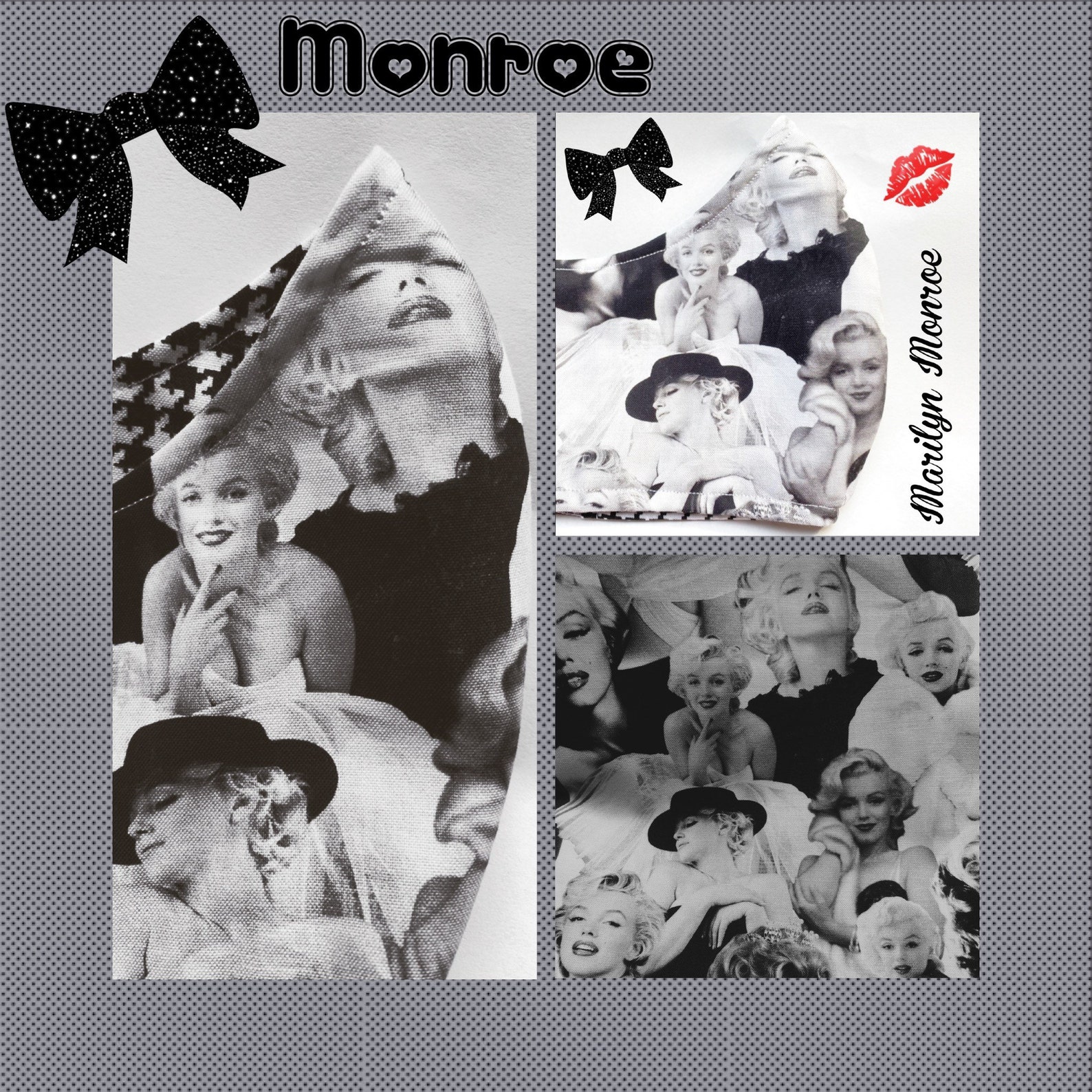 Marilyn Monroe Face Mask Black and White Vintage Movie | Etsy