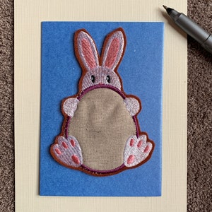 Lapin et son oeuf, carte de voeux