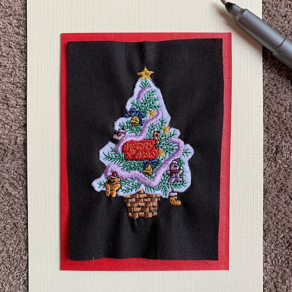 Sapin de Noël, broderie appliquée