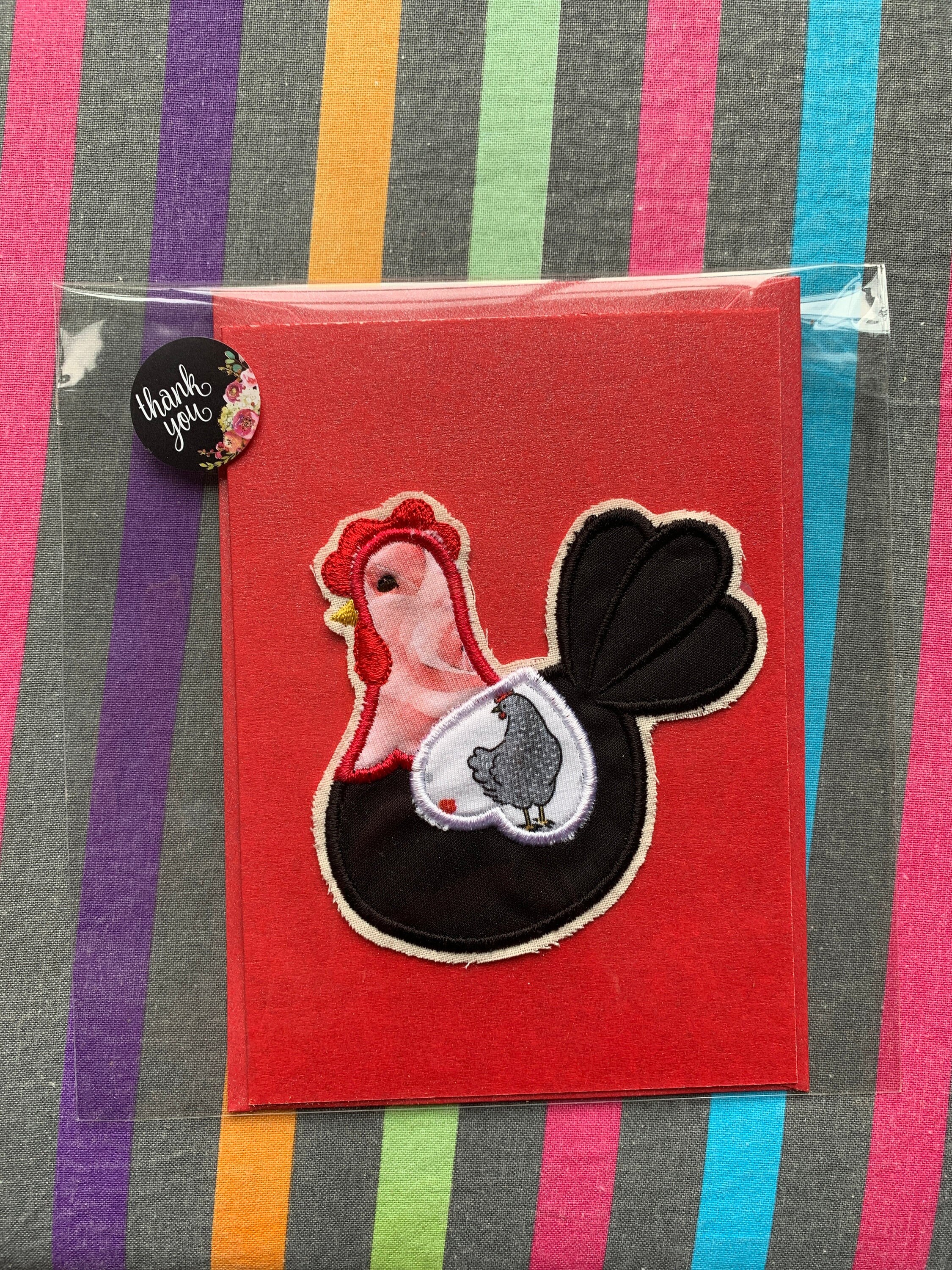 Poule, Broderie Appliquée