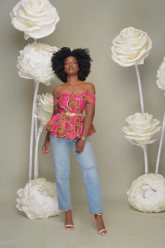 off shoulder peplum top ankara