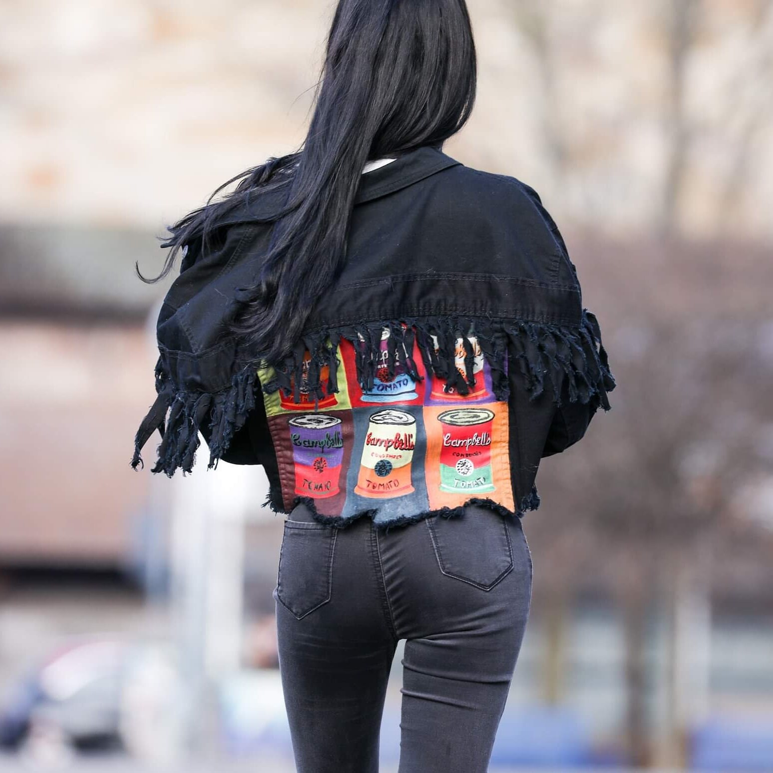 Handpainted denim jacket Etsy