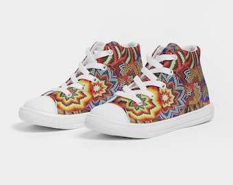 Kids Hightop Canvas Shoe Ethiopian Mesob